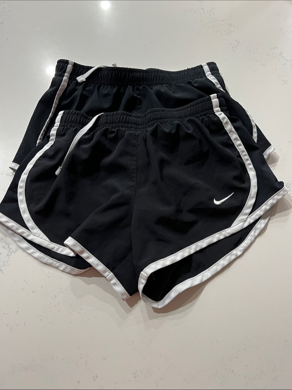 Nike Black and White Girls' Athletic Running Shorts